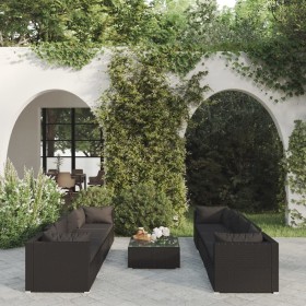 9-piece garden furniture set and black synthetic rattan cushions by vidaXL, Garden sets - Ref: Foro24-3101512, Price: 917,99 ...