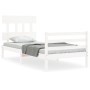 White solid wood bed frame with headboard 100x200 cm by vidaXL, Beds and slatted bases - Ref: Foro24-3195147, Price: 104,25 €...