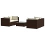 Set muebles de jardín 5 piezas y cojines ratán sintético marrón de vidaXL, Conjuntos de jardín - Ref: Foro24-3101482, Precio:...