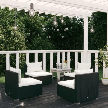 4-piece garden furniture set and black synthetic rattan cushions by vidaXL, Garden sets - Ref: Foro24-3101527, Price: 454,83 ...