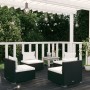 Set de muebles de jardín 4 pzas y cojines ratán sintético negro de vidaXL, Conjuntos de jardín - Ref: Foro24-3101527, Precio:...