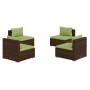 Set muebles de jardín 4 piezas y cojines ratán sintético marrón de vidaXL, Conjuntos de jardín - Ref: Foro24-3101532, Precio:...