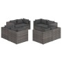 Satz Gartenmöbel 8 Stück und Kissen synthetischen Rattan grau von vidaXL, Gartensets - Ref: Foro24-3101557, Preis: 922,76 €, ...