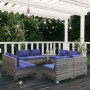 8-piece garden furniture set and gray synthetic rattan cushions by vidaXL, Garden sets - Ref: Foro24-3101542, Price: 583,00 €...