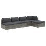 Set de muebles de jardín 5 pzas y cojines ratán sintético gris de vidaXL, Conjuntos de jardín - Ref: Foro24-3101629, Precio: ...