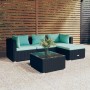 Set de muebles de jardín 5 pzas y cojines ratán sintético negro de vidaXL, Conjuntos de jardín - Ref: Foro24-3101649, Precio:...