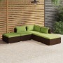 5-piece garden sofa set and brown synthetic rattan cushions by vidaXL, Garden sets - Ref: Foro24-3101612, Price: 467,82 €, Di...