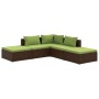 5-teiliges Gartensofa-Set und braune synthetische Rattankissen von vidaXL, Gartensets - Ref: Foro24-3101612, Preis: 439,99 €,...