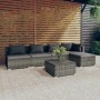 6-teiliges Gartenmöbel-Set und graue synthetische Rattankissen von vidaXL, Gartensets - Ref: Foro24-3101637, Preis: 560,71 €,...