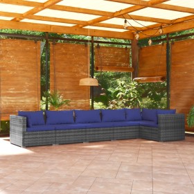 6-piece garden sofa set and gray synthetic rattan cushions by vidaXL, Garden sets - Ref: Foro24-3101710, Price: 383,99 €, Dis...