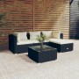 Set de muebles de jardín 5 pzas y cojines ratán sintético negro de vidaXL, Conjuntos de jardín - Ref: Foro24-3101647, Precio:...