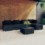 Gartenmöbel Set 6 Stück und Kissen Kunststoff Rattan schwarz von vidaXL, Gartensets - Ref: Foro24-3101632, Preis: 751,99 €, R...