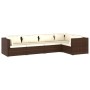 Set muebles de jardín 5 piezas y cojines ratán sintético marrón de vidaXL, Conjuntos de jardín - Ref: Foro24-3101690, Precio:...