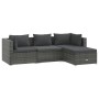 Set de muebles de jardín 4 pzas y cojines ratán sintético gris de vidaXL, Conjuntos de jardín - Ref: Foro24-3101645, Precio: ...