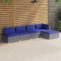 5-piece garden sofa set with gray synthetic rattan cushions by vidaXL, Garden sets - Ref: Foro24-3101630, Price: 306,80 €, Di...