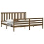 Estructura cama y cabecero madera maciza marrón miel 200x200 cm de vidaXL, Camas y somieres - Ref: Foro24-3194269, Precio: 17...