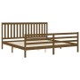 Estructura cama y cabecero madera maciza marrón miel 200x200 cm de vidaXL, Camas y somieres - Ref: Foro24-3194269, Precio: 17...