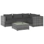 Set de muebles de jardín 5 pzas y cojines ratán sintético gris de vidaXL, Conjuntos de jardín - Ref: Foro24-3101685, Precio: ...