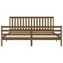 Honey brown solid wood bed frame and headboard 200x200 cm by vidaXL, Beds and slatted bases - Ref: Foro24-3194269, Price: 173...