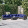 8-teiliges Gartensofa-Set und graue synthetische Rattankissen von vidaXL, Gartensets - Ref: Foro24-3101758, Preis: 586,70 €, ...