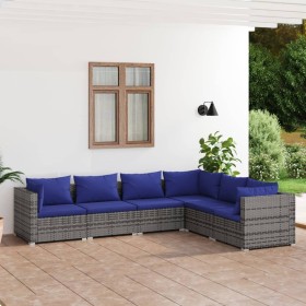 6-piece garden sofa set and gray synthetic rattan cushions by vidaXL, Garden sets - Ref: Foro24-3101718, Price: 383,99 €, Dis...