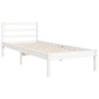 White solid wood bed frame with headboard 100x200 cm by vidaXL, Beds and slatted bases - Ref: Foro24-3194107, Price: 116,22 €...