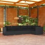 5-teiliges Gartenmöbel-Set und schwarze synthetische Rattankissen von vidaXL, Gartensets - Ref: Foro24-3101688, Preis: 380,71...