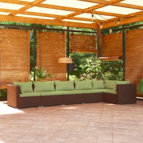 6-piece garden furniture set and brown synthetic rattan cushions by vidaXL, Garden sets - Ref: Foro24-3101708, Price: 556,72 ...