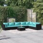 8-teiliges Gartenmöbel-Set und schwarze synthetische Rattankissen von vidaXL, Gartensets - Ref: Foro24-3101753, Preis: 792,48...