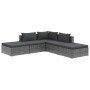 Set de muebles de jardín 5 pzas y cojines ratán sintético gris de vidaXL, Conjuntos de jardín - Ref: Foro24-3101613, Precio: ...