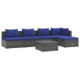 6-piece garden sofa set and gray synthetic rattan cushions by vidaXL, Garden sets - Ref: Foro24-3101638, Price: 375,16 €, Dis...