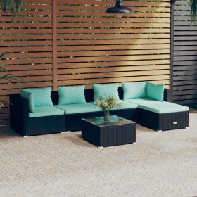 6-piece garden furniture set and black synthetic rattan cushions by vidaXL, Garden sets - Ref: Foro24-3101665, Price: 476,99 ...