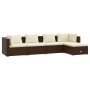 Set muebles de jardín 5 piezas y cojines ratán sintético marrón de vidaXL, Conjuntos de jardín - Ref: Foro24-3101658, Precio:...