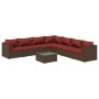 Gartensofa 8 Stück und Kissen aus braunem synthetischem Rattan von vidaXL, Gartensets - Ref: Foro24-3101763, Preis: 729,99 €,...