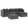 Set de muebles de jardín 5 pzas y cojines ratán sintético gris de vidaXL, Conjuntos de jardín - Ref: Foro24-3101653, Precio: ...