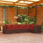 Garten Sofa Set 5 Stück und Kissen braun synthetischen Rattan von vidaXL, Gartensets - Ref: Foro24-3101691, Preis: 397,49 €, ...