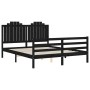 Estructura de cama con cabecero madera maciza negro 160x200 cm de vidaXL, Camas y somieres - Ref: Foro24-3194195, Precio: 173...