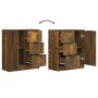 Aparador madera contrachapada color roble ahumado 60x30x70 cm de vidaXL, Aparadores - Ref: Foro24-816988, Precio: 75,96 €, De...