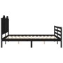 Estructura de cama con cabecero madera maciza negro 160x200 cm de vidaXL, Camas y somieres - Ref: Foro24-3194195, Precio: 173...