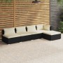 5-teiliges Gartenmöbel-Set und schwarze synthetische Rattankissen von vidaXL, Gartensets - Ref: Foro24-3101623, Preis: 342,21...