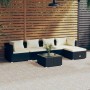 Set de muebles de jardín 6 pzas y cojines ratán sintético negro de vidaXL, Conjuntos de jardín - Ref: Foro24-3101663, Precio:...