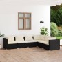 Set de muebles de jardín 6 pzas y cojines ratán sintético negro de vidaXL, Conjuntos de jardín - Ref: Foro24-3101711, Precio:...