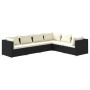 Set de muebles de jardín 6 pzas y cojines ratán sintético negro de vidaXL, Conjuntos de jardín - Ref: Foro24-3101711, Precio:...