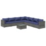 8-teiliges Gartensofa-Set und graue synthetische Rattankissen von vidaXL, Gartensets - Ref: Foro24-3101766, Preis: 541,99 €, ...