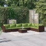 Set of 8-piece garden sofas and brown synthetic rattan cushions by vidaXL, Garden sets - Ref: Foro24-3101756, Price: 735,01 €...