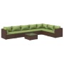 Gartensofa 8 Stück und Kissen aus braunem synthetischem Rattan von vidaXL, Gartensets - Ref: Foro24-3101756, Preis: 735,01 €,...