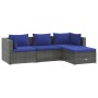 4-piece garden sofa set and gray synthetic rattan cushions by vidaXL, Garden sets - Ref: Foro24-3101646, Price: 300,58 €, Dis...