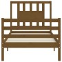 Honey brown solid wood bed frame with headboard 90x200cm by vidaXL, Beds and slatted bases - Ref: Foro24-3194559, Price: 117,...