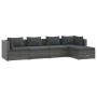 Set de muebles de jardín 5 pzas y cojines ratán sintético gris de vidaXL, Conjuntos de jardín - Ref: Foro24-3101661, Precio: ...