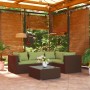 5-teilige Gartensofagarnitur und braune synthetische Rattankissen von vidaXL, Gartensets - Ref: Foro24-3101684, Preis: 409,42...